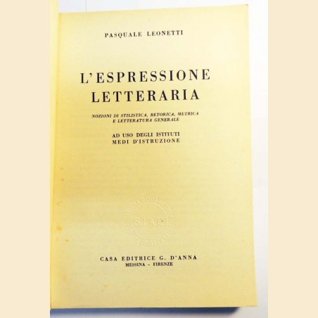 Leonetti, L’espressione letteraria