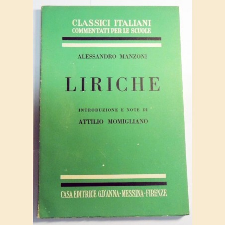 Manzoni, Liriche, introduzione e note di Momigliano