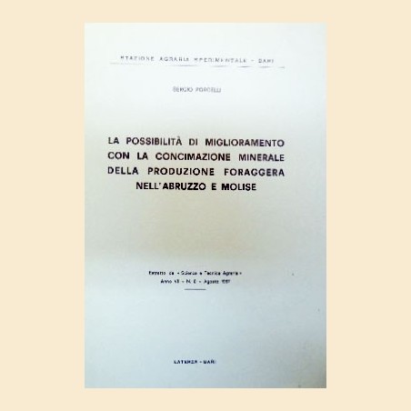 Porcelli, La possibilità di miglioramento con la concimazione minerale della produzione foraggera nell’Abruzzo e Molise