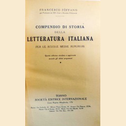 Foffano, Compendio di storia della letteratura italiana per le scuole medie superiori
