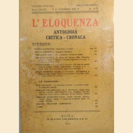 L'eloquenza. Antologia, critica, cronaca, a. III, n. 11-12, 15 febbraio 1914