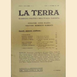 La Terra. Rassegna politica dell’Italia fascista, Roma, a. X, n. s., n. 6, 1936