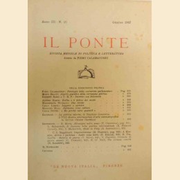 Il Ponte. Rivista mensile di politica e letteratura diretta da Piero Calamandrei, a. III, n. 10, 1947