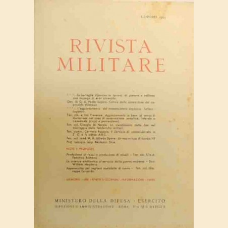 Rivista militare, anno XIII, n. 1, gennaio 1957