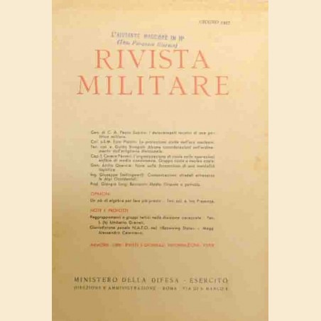 Rivista militare, anno XIII, n. 6, giugno 1957