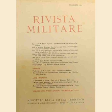 Rivista militare, anno XIII, n. 2, febbraio 1957