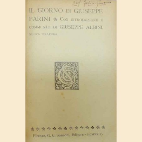 Parini, Il giorno, con introduzione e commento di Albini