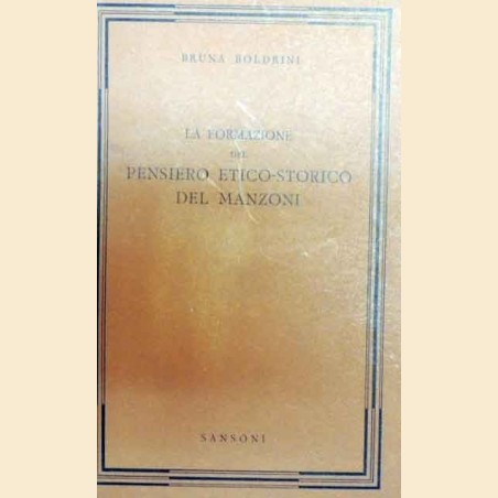 Boldrini, La formazione del pensiero etico-storico del Manzoni