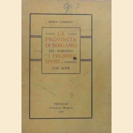 Carminati, La provincia di Bergamo nel romanzo I promessi sposi con note