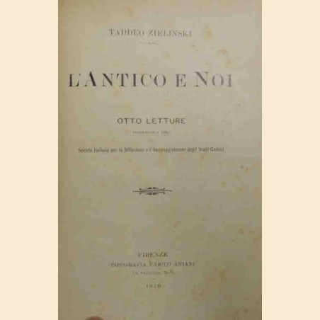 Zielinski, L’antico e noi. Otto letture