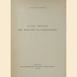 Caboara, Sulle origini del principio di nazionalità, Rivista internazionale di filosofia politica e sociale