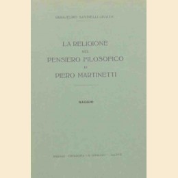 Savinelli (Mirto), La religione nel pensiero filosofico di Piero Martinetti. Saggio