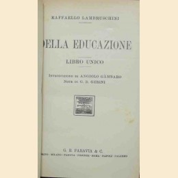 Lambruschini, Della educazione. Libro unico