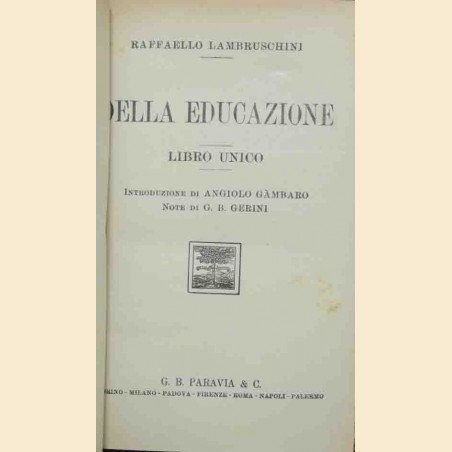 Lambruschini, Della educazione. Libro unico