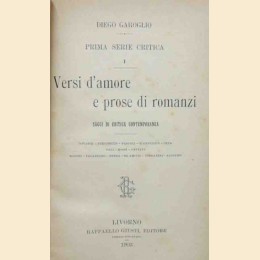 Garoglio, Versi d'amore e prose di romanzi