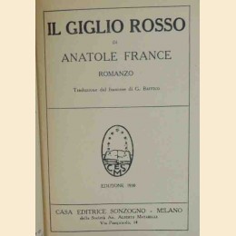 Anatole France, Il giglio rosso. Romanzo