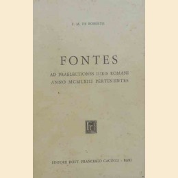 De Robertis, Fontes. Ad praelectiones iuris romani anno MCMLXIII pertinentes
