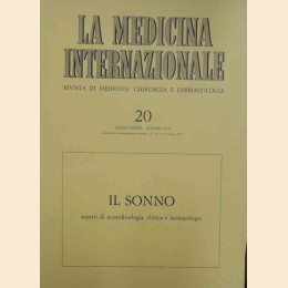 Il sonno. Aspetti di neurofisiologia, clinica e farmacologia, La medicina internazionale, a. LXXXII, n. 20, luglio 1974