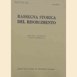 Rassegna storica del Risorgimento, a. LXXXI, fasc. III, luglio-settembre 1994