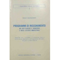 Dalessandro, Programmi d’insegnamento nei licei classici e scientifici e negli istituti magistrali