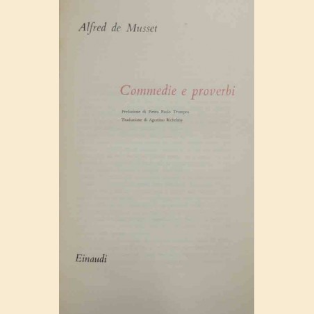 Musset, Commedie e proverbi