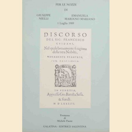 Francesco Guidani, Discorso nel quale brevemente si ragiona della vera nobiltà 