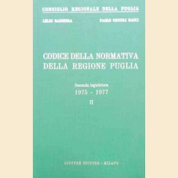 Barbiera, Giocoli Nacci, Codice della normativa della regione Puglia. Seconda legislatura 1975-1977