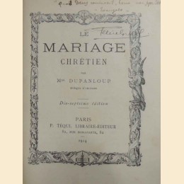 Dupanloup, Le mariage chrétien