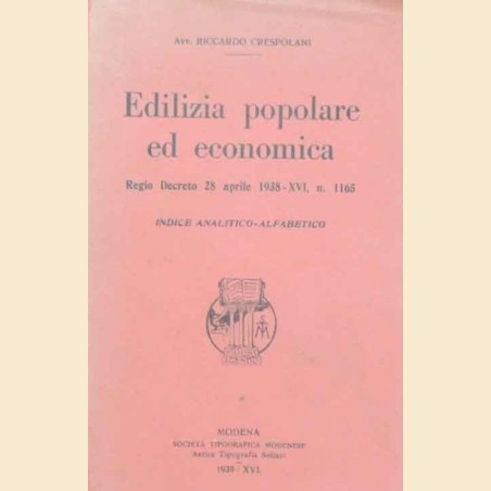 Crispolti, Edilizia popolare ed economica