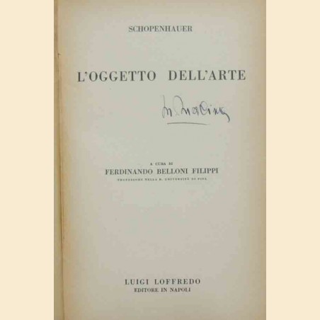 Schopenhauer, L’oggetto dell’arte