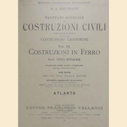 Koniger, Costruzioni in ferro (testo + atlante)