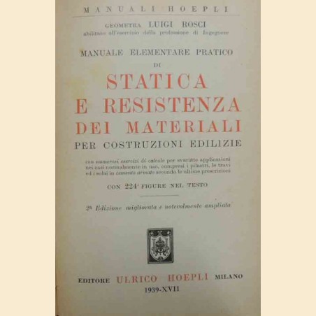 Rosci, Manuale elementare pratico di statica e resistenza dei materiali per costruzioni edilizie