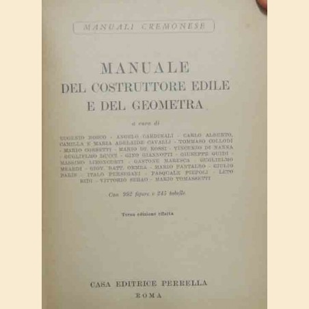 Manuale del costruttore edile e del geometra, a cura di Bosco et al.