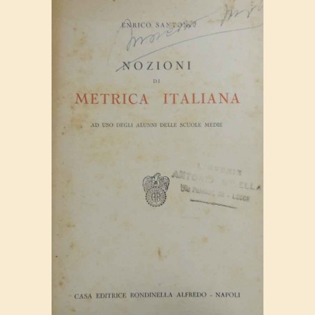 Santoni, Nozioni di metrica italiana ad uso degli alunni delle scuole medie