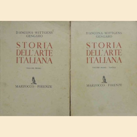 D'Ancona, Gengaro, Wittgens, Storia dell’arte italiana. Vol. I. Dall’antichità classica al Romanico, 2 tomi (testo + tavole)