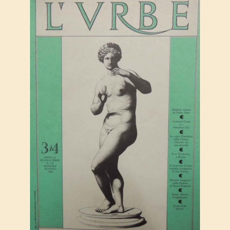 L’Urbe. Rivista romana bimestrale, a. LI, nuova serie, nn. 3-4, 1988