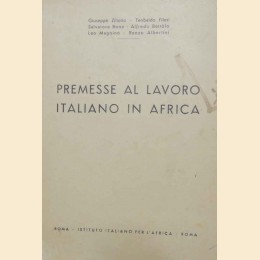 Albertini et al., Premesse al lavoro italiano in Africa