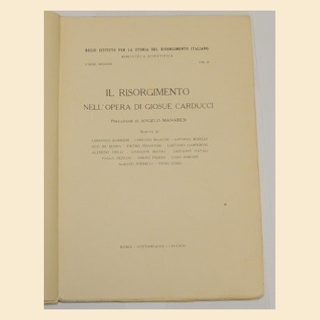 Barbieri et al., Il Risorgimento nell'opera di Giosue Carducci