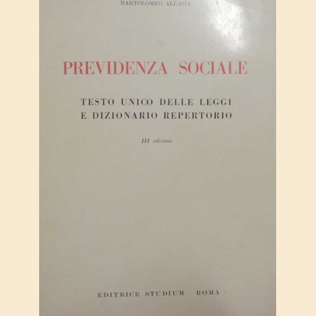 Allasia, Previdenza sociale