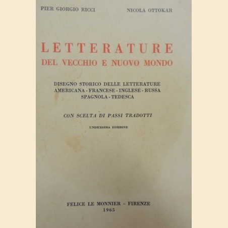 Ricci, Ottokar, Letterature del vecchio e nuovo mondo