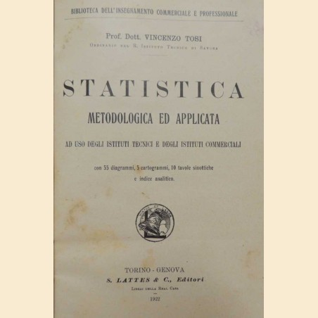 Tosi, Statistica. Metodologica ed applicata