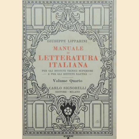 Lipparini, Manuale di letteratura italiana. Volume quarto