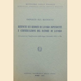 Ministero delle Finanze – Direzione generale delle Imposte Dirette, Imposte sul reddito (legge 2 dicembre 1975)