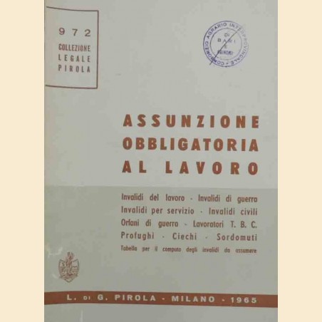 Assunzione obbligatoria al lavoro