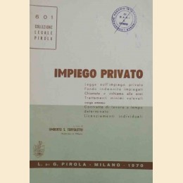 Impiego privato, a cura di U. Toffoletto