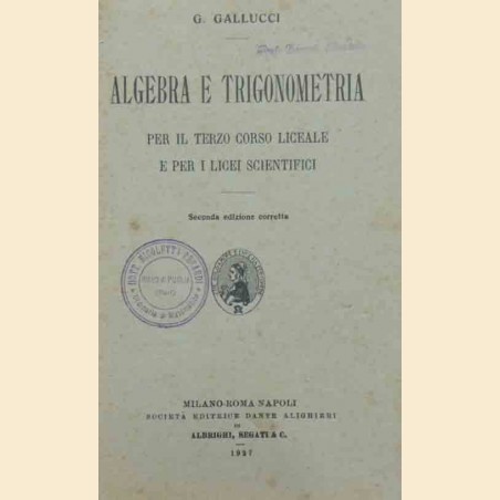 Gallucci, Algebra e trigonometria