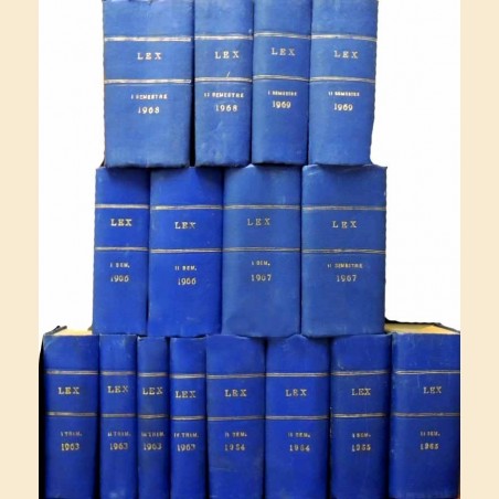 Lex. Legislazione italiana, aa. XLIX-LV, 1963-1969, annate complete,  16 tomi