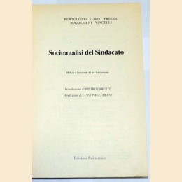 Bertolotti et al., Socioanalisi del sindacato. Difesa e funzioni di un'istituzione