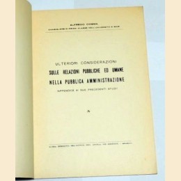 Cosma, Ulteriori considerazioni sulle relazioni pubbliche ed umane nella pubblica amministrazione