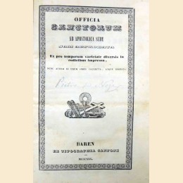 Officia sanctorum ab apostolica sede jam adprobata, ex Tip. Cannone, Baren 1841